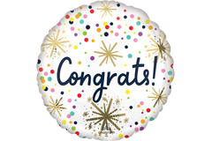 Foil Balloon - "Congrats!" - Confetti Sprinkle - 45 cm